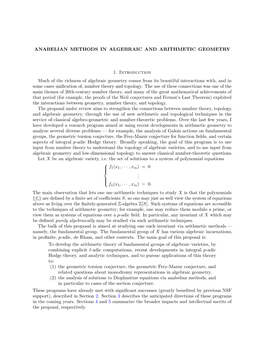 Anabelian Methods in Algebraic and Arithmetic Geometry