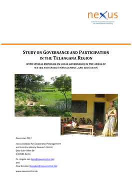 Study on Governance and Participation in the Telangana Region with Special Emphasis on Local Governance in the Areas of Water and Energy Management, and Education