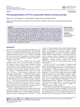 PLK4 Phosphorylation of CP110 Is Required for Efficient Centriole