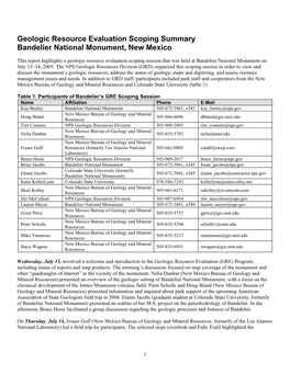 Bandelier National Monumentgeologic Resource