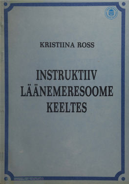 Instruktiiv Läänemeresoome Keeltes Eesti Nsv Teaduste Akadeemia Keele Ja Kirjanduse Instituut