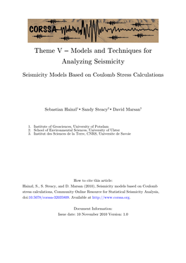 Seismicity Models Based on Coulomb Stress Calculations