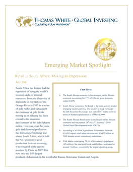 Emerging Market Spotlight ______Retail in South Africa: Making an Impression July 2011
