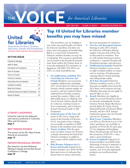 The Voice All Conference Grants (One for Friends United for Libraries Has Dedicated Issues of the Voice, Along with and One for Trustees)