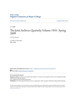 The Joint Archives Quarterly, Volume 19.01