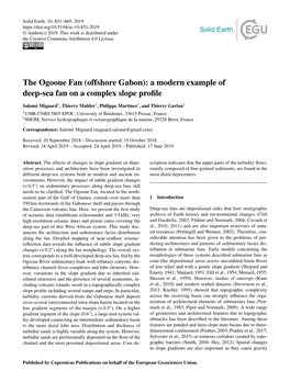 Offshore Gabon): a Modern Example of Deep-Sea Fan on a Complex Slope Proﬁle