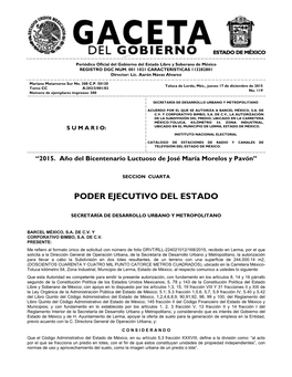 Acuerdo Por El Que Se Autoriza a Barcel México S.A. De C.V., Y