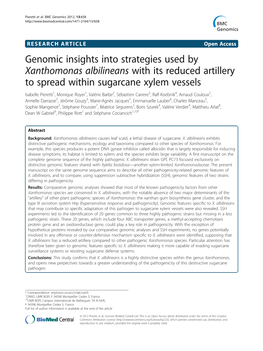 Genomic Insights Into Strategies Used by Xanthomonas