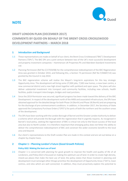 Comments by Quod on Behalf of the Brent Cross Cricklewood Development Partners – March 2018