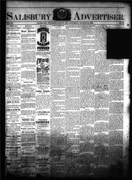 Salisbury Advertiser 08-1886 Vol. 19.Pdf (14.31Mb)