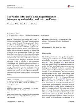 Information Heterogeneity and Social Networks of Crowdfunders