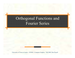 Orthogonal Functions and Fourier Series