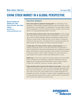 China Stock Market in a Global Perspective