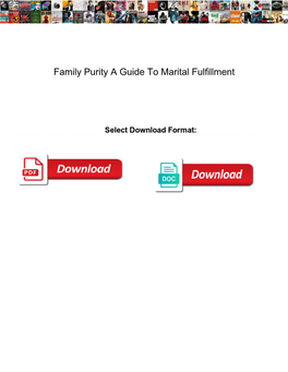 Family Purity a Guide to Marital Fulfillment