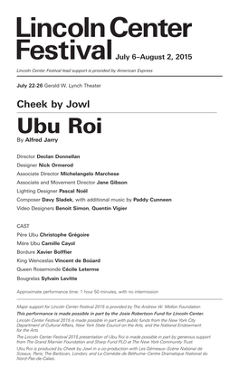 Cheek by Jowl Ubu Roi by Alfred Jarry