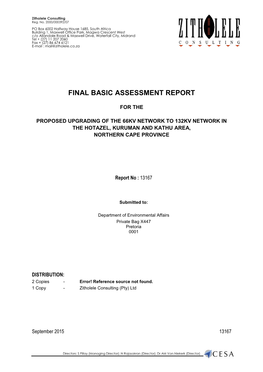 Final Basic Assessment Report