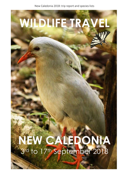 Wildlife Travel New Caledonia 2018
