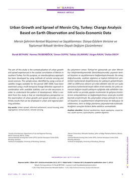 Urban Growth and Sprawl of Mersin City, Turkey: Change Analysis Based on Earth Observation and Socio-Economic Data