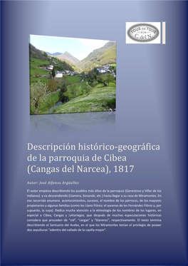 Descripción Histórico-Geográfica De La Parroquia De Cibea (Cangas Del Narcea), 1817