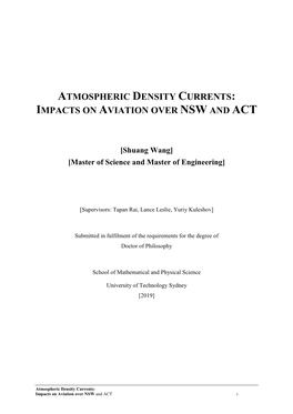 Atmospheric Density Currents: Impacts on Aviation Over Nsw and Act