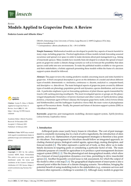 Models Applied to Grapevine Pests: a Review