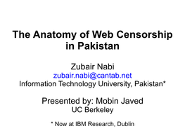 The Anatomy of Web Censorship in Pakistan