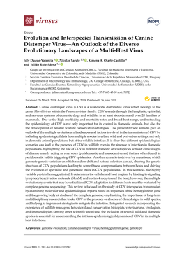 Evolution and Interspecies Transmission of Canine Distemper Virus—An Outlook of the Diverse Evolutionary Landscapes of a Multi-Host Virus