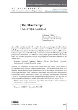 The Silent Europe La Europa Silenciosa