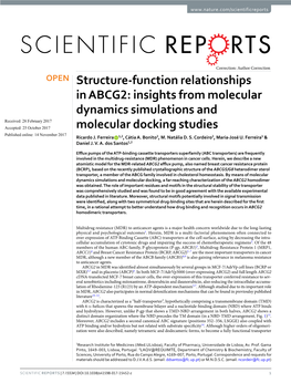 Structure-Function Relationships in ABCG2: Insights from Molecular