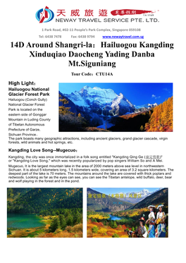14D Around Shangri-La：Hailuogou Kangding Xinduqiao Daocheng
