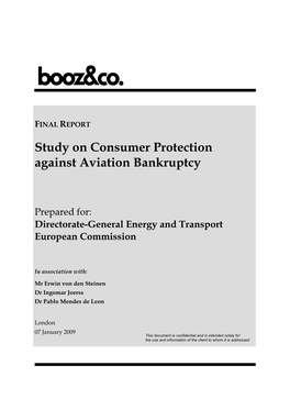 Study on Consumer Protection Against Aviation Bankruptcy