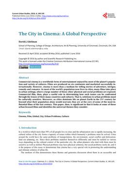 The City in Cinema: a Global Perspective