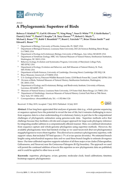 A Phylogenomic Supertree of Birds