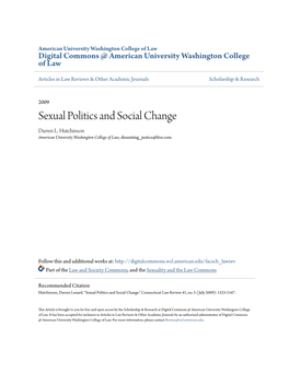 Sexual Politics and Social Change Darren L