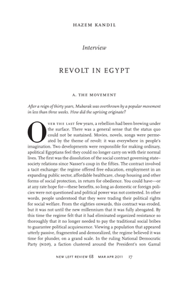 Revolt in Egypt