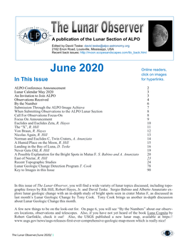 June 2020 the Lunar Observer by the Numbers