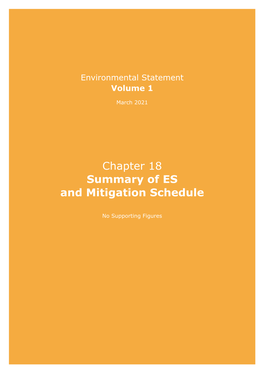 Chapter 18 Summary of ES and Mitigation Schedule