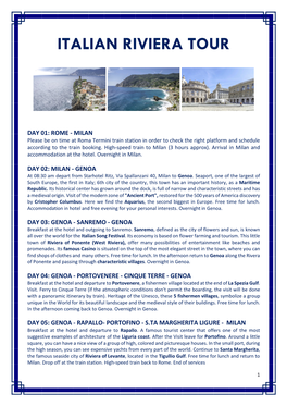 Italian Riviera Tour