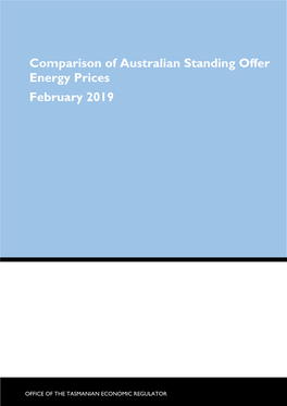 Comparison of Australian Standing Offer Energy Prices February 2019