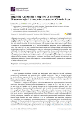 Targeting Adenosine Receptors: a Potential Pharmacological Avenue for Acute and Chronic Pain