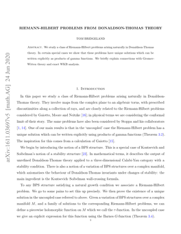 RIEMANN-HILBERT PROBLEMS from DONALDSON-THOMAS THEORY 3 Sections