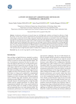 A Study of High Lift Aerodynamic Devices on Commercial Aircrafts