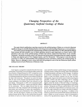 Changing Perspectives of the Quaternary Surficial Geology of Maine