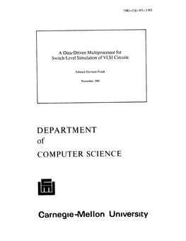 DEPARTMENT of COMPUTER SCIENCE Carneg=E-Mellon Un
