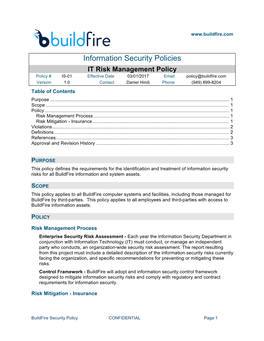 Information Security Policies