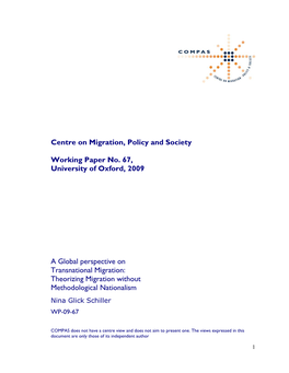 Theorizing Migration Without Methodological Nationalism