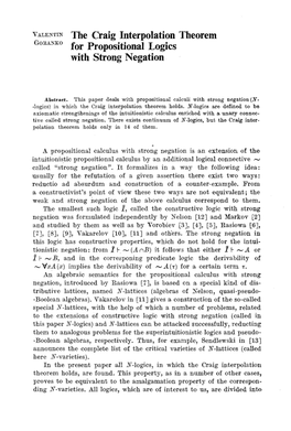 The Craig Interpolation Theorem for Prepositional Logics with Strong