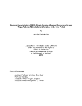 Structural Characterization of CENP-C Cupin Domains at Regional Centromeres Reveals Unique Patterns of Dimerization and Functions for the Inner Pocket