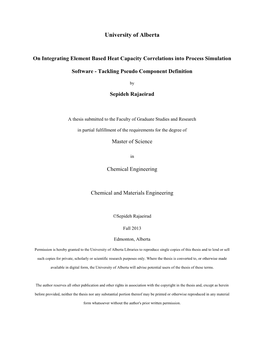 On Integrating Element Based Heat Capacity Correlations Into Process Simulation