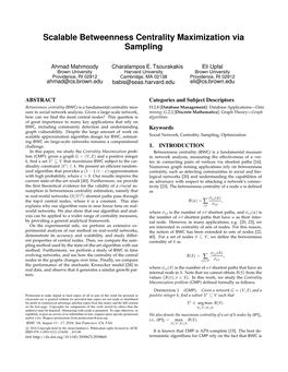 Scalable Betweenness Centrality Maximization Via Sampling